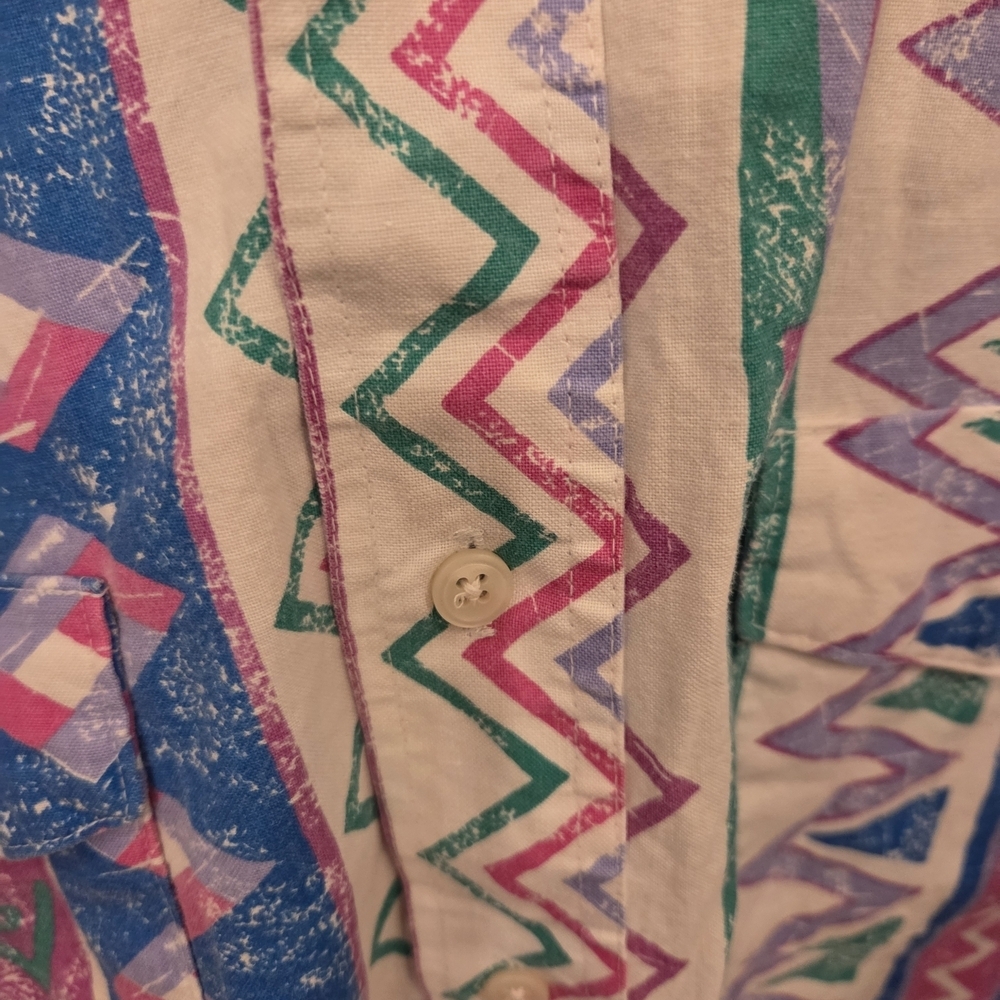 Wrangler Vintage 1990s Brushpopper Western Aztec Shirt - Picture 2 of 4
